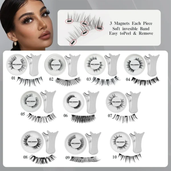 3 Magnets Magnetic Eyelashes Reusable Natural Wispy - Image 2