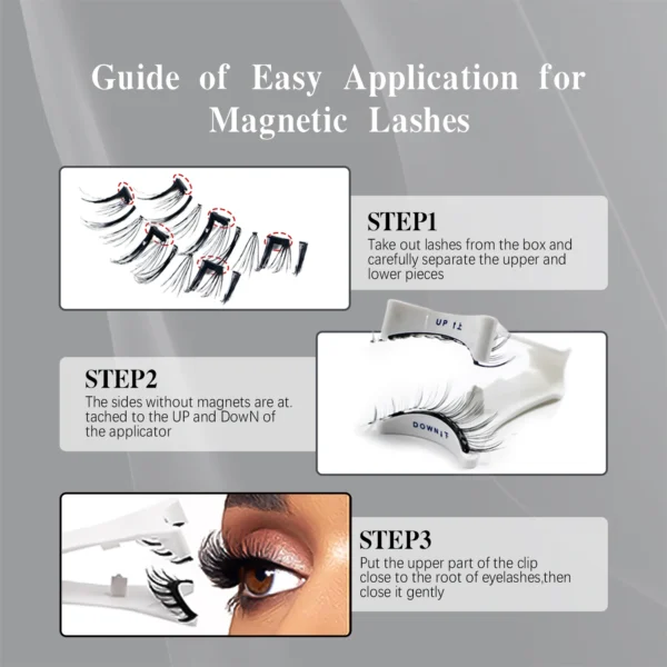 3 Magnets Magnetic Eyelashes Reusable Natural Wispy - Image 4