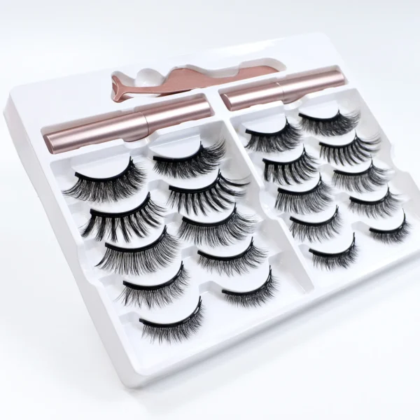 Magnetic Lashes Kit with Applicator Reusable False Eyelashes - Image 2