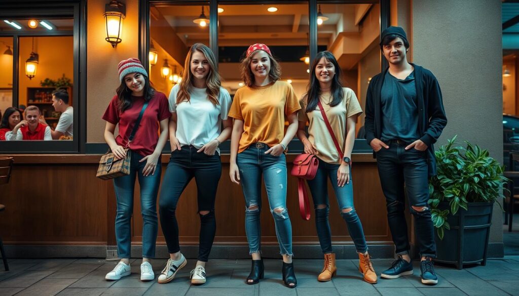 tee and jeans date night outfits