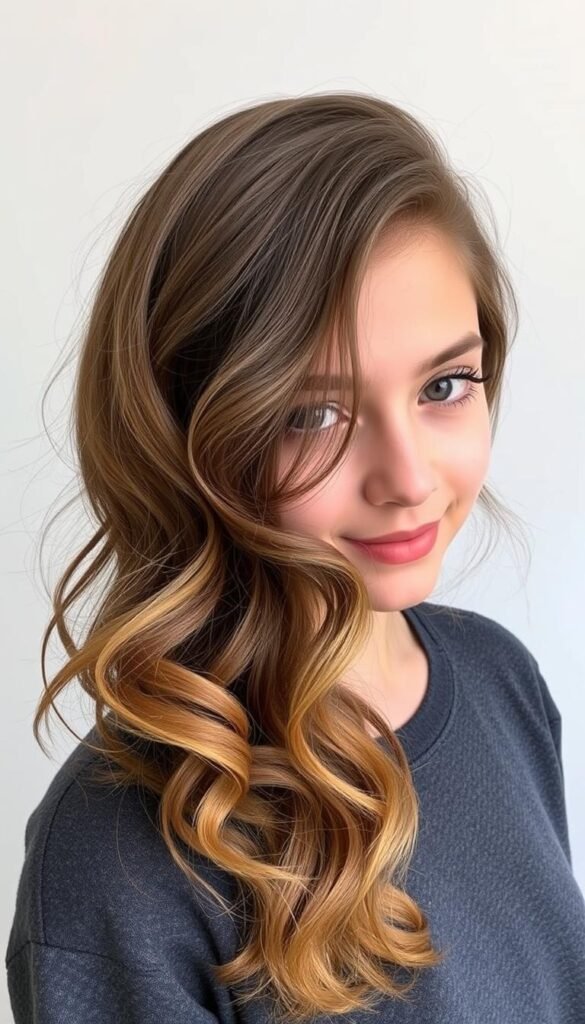 Image of a girl with beautiful, healthy hair styled in a no-heat hairstyle