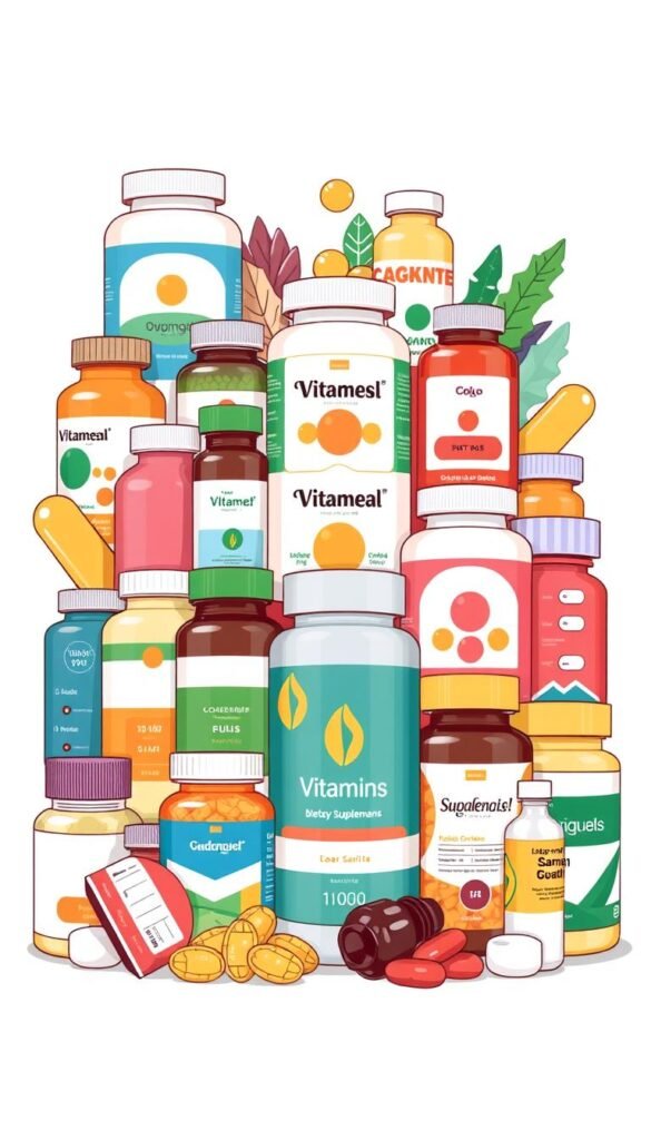 Image of various vitamins and supplements