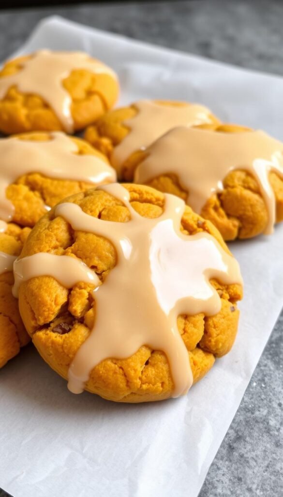 Brown butter pumpkin cookies fresh from the oven