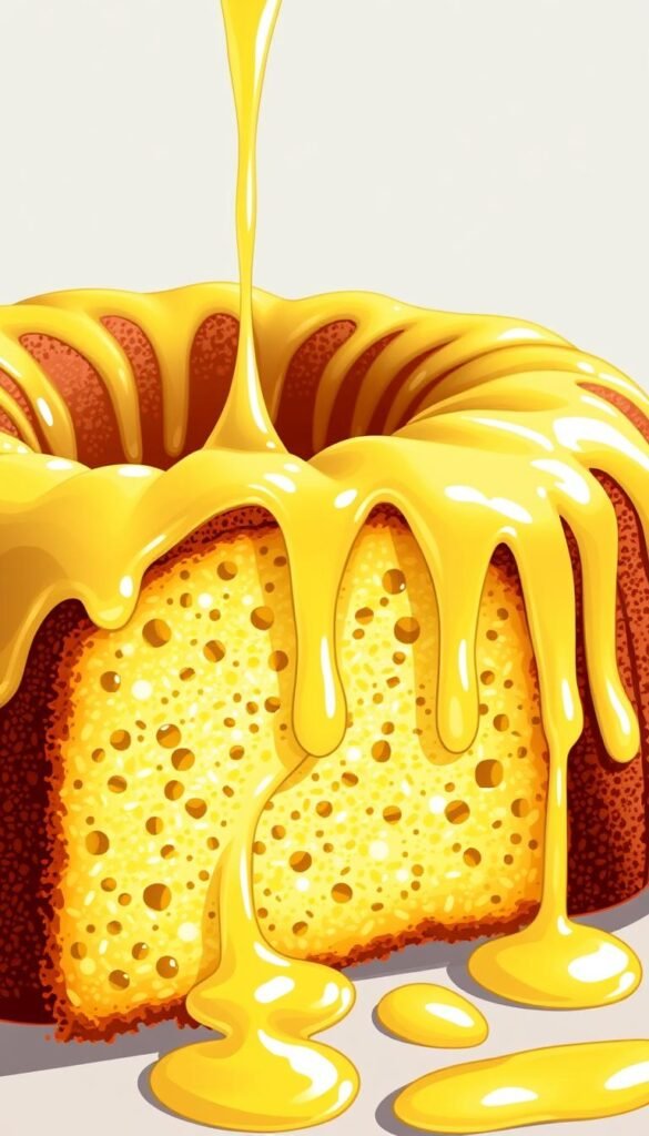 Image of a cardamom cake with a hint of lemon glaze